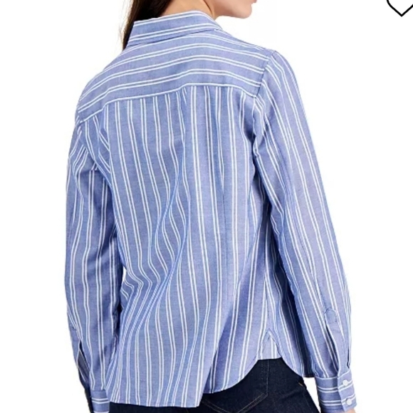 TOMMY HILFIGER Striped Roll-Tab Shirt - Picture 3 of 6